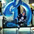 Dynamo Moscow player skates onto the ice through the "Big D." (#NickInEurope)