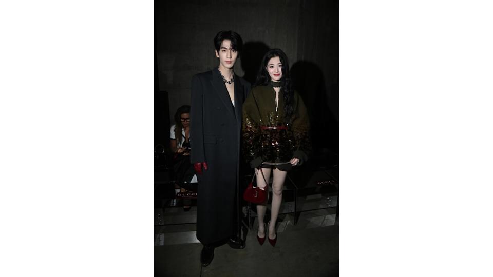 On May 13 Zhang Linghe and fellow Chinese actor Wang Churan attended Gucci's 2025 Cruise Show at Tate Modern 