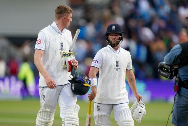 Duckett, right, is deputy to stand-in captain Zak Crawley for the Ireland series (Mike Egerton/PA)