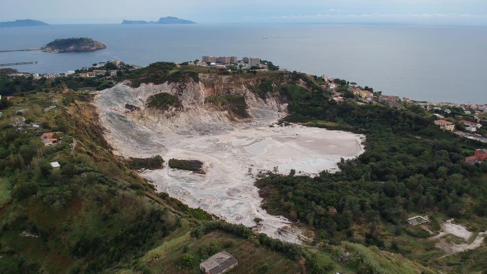 The Solfatara crater, pictured here, is part of Campi Flegrei, which is a densely populated area. - Salvatore Laporta/KONTROLAB/LightRocket/Getty Images