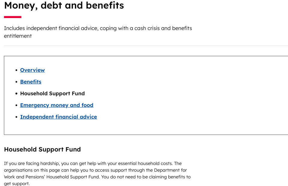 Local councils will contain details of how to apply for the Household Support Fund on their websites. (Essex County Council)