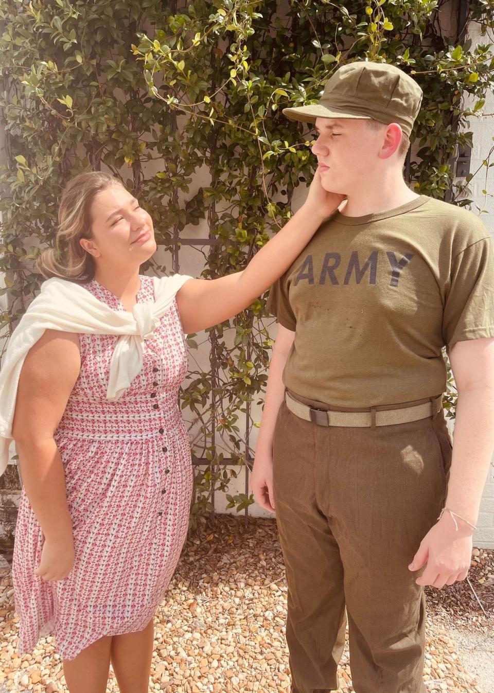 Ciana Bostock, left, and Auggie Toynton play neighbors who develop a relationship in “Let it Be” at The Players Centre for Performing Arts.