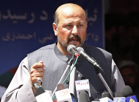 Hashmat Karzai, cousin of Afghan President Hamid Karzai, speaks during a news conference in Kandahar March 28, 2014. REUTERS/Ahmad Nadeem