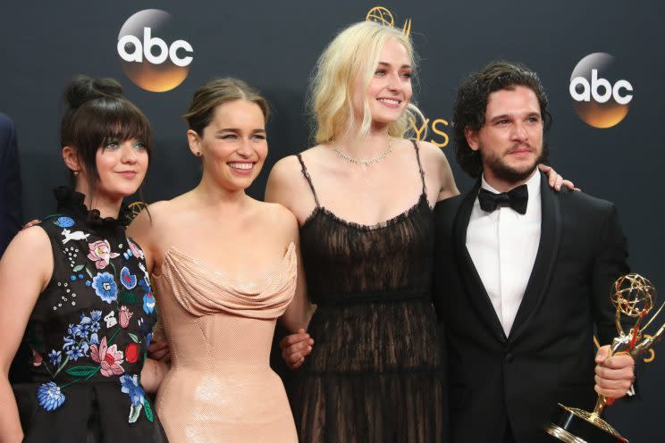 Maisie Williams, Emilia Clarke, Sophie Turner, Kit Harrington: WENN/Fayes Vision