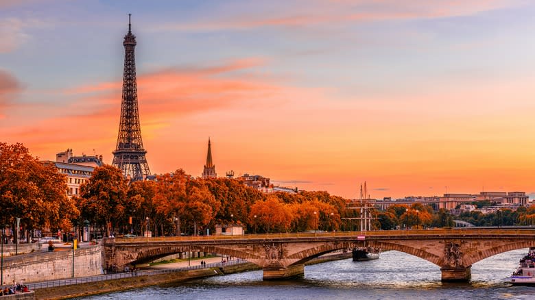 Eiffel Tower at sunset