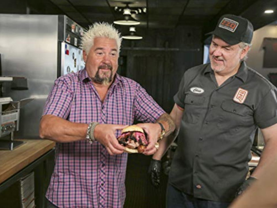 <p>The best on-screen interactions are with chefs who can serve up witty banter right along with Guy. But <a href="https://www.foodnetwork.ca/fun-with-food/photos/funny-guy-fieri-quotes/#!Peace-love-and-taco-grease" rel="nofollow noopener" target="_blank" data-ylk="slk:mind his catchphrases;elm:context_link;itc:0;sec:content-canvas" class="link ">mind his catchphrases</a>, like "Flavortown" to "funkalicious." Those are for the host to bust out when appropriate.</p>