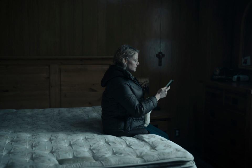 Police Chief Danvers (Jodie Foster) visits Navarro's empty house in "True Detective: Night Country."