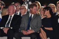 <p>The Duke and Duchess exchange a sweet look.</p>