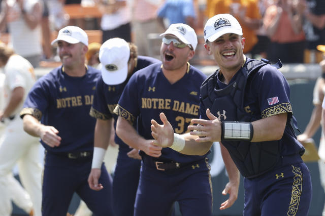 Notre Dame stuns No. 1 seed Tennessee to advance to College World