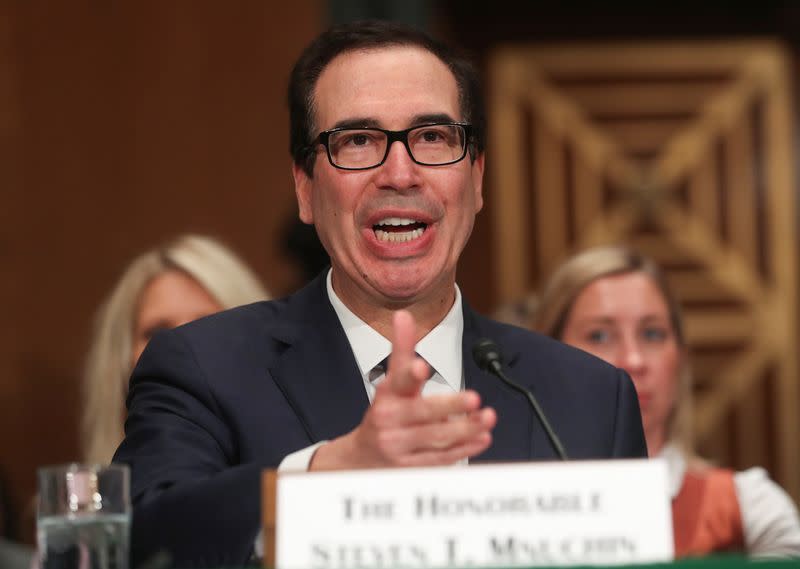 U.S. Treasury Secretary Steven Mnuchin testifies before a Senate Banking hearing on Capitol Hill in Washington