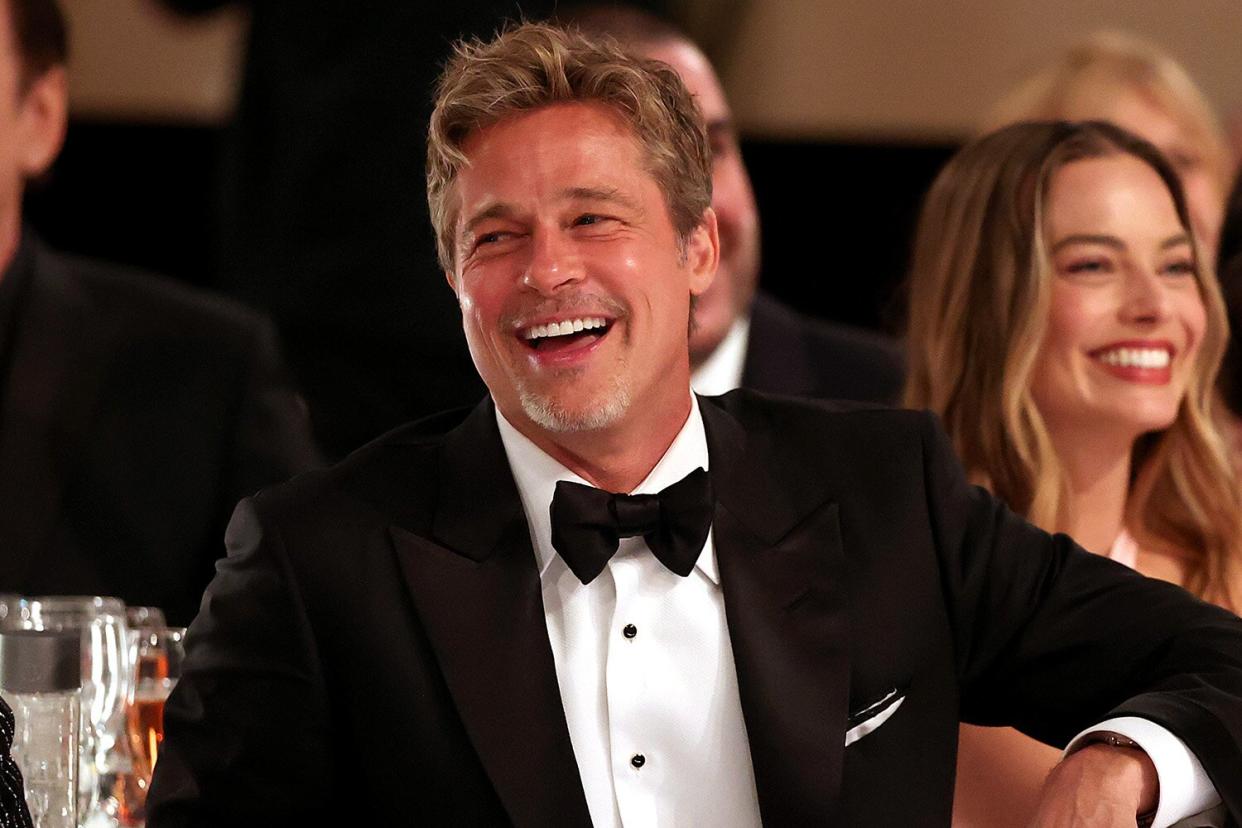 Brad Pitt and Margot Robbie attend the 80th Annual Golden Globe Awards