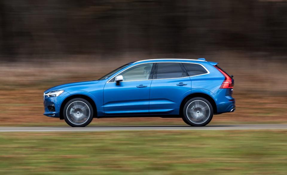 <p>An eight-speed automatic transmission handles gearchanges, and all-wheel drive is standard with this engine. The T6 powertrain sits between <a rel="nofollow noopener" href="https://www.caranddriver.com/reviews/2018-volvo-xc60-t5-instrumented-test-review" target="_blank" data-ylk="slk:a turbo four called T5;elm:context_link;itc:0;sec:content-canvas" class="link ">a turbo four called T5</a> and <a rel="nofollow noopener" href="https://www.caranddriver.com/reviews/2018-volvo-xc60-t8-eawd-plug-in-hybrid-test-review" target="_blank" data-ylk="slk:a plug-in-hybrid T8;elm:context_link;itc:0;sec:content-canvas" class="link ">a plug-in-hybrid T8</a>, and it's plenty potent for bopping around town and merging and passing at freeway speeds.</p>