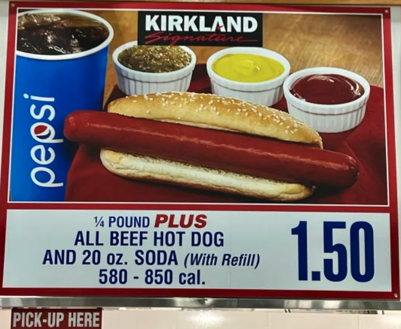 Costco hotdogs famously cost $1.50. (Photo: Terri Peters/Yahoo)