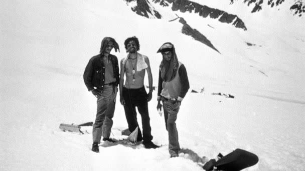 PHOTO: Left to right: Eduardo Strauch, Pancho Delgado and Gustavo Zerbino. By December 1972, the survivors experienced warm weather during the day despite freezing temperatures overnight. (Obtained by ABC News)