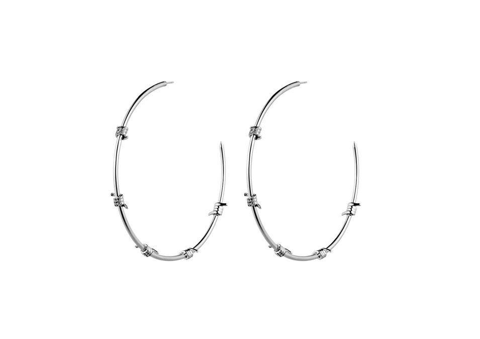 Fallon Pavé Barbed Wire Hoop Fallon Jewelry (Boucles d'oreilles)