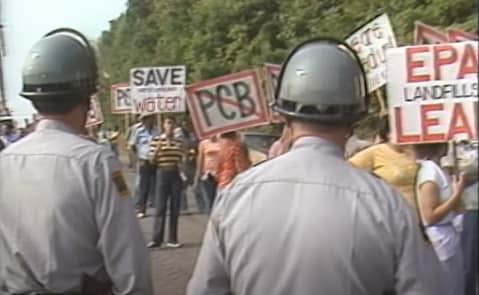 Warren County, North Carolina, protest in 1982 (Source: Youtube screenshot)