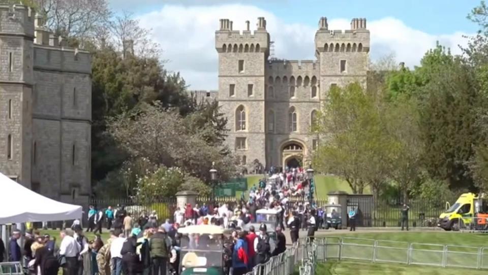 Thousands queued to get into the concert at Windsor Castle (Reuters)