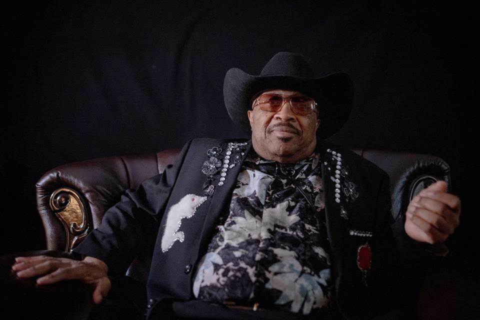 Swamp Dogg sits in his living room at his home in Northridge, Calif. on Thursday, October 29. 