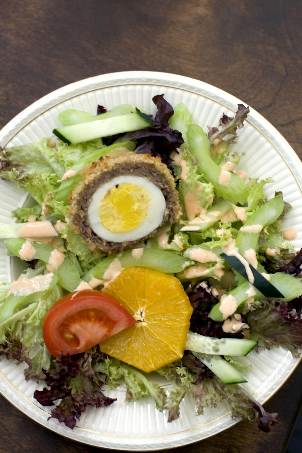 This March 17, 2014 photo shows baked Scotch eggs in Concord, N.H. (AP Photo/Matthew Mead)