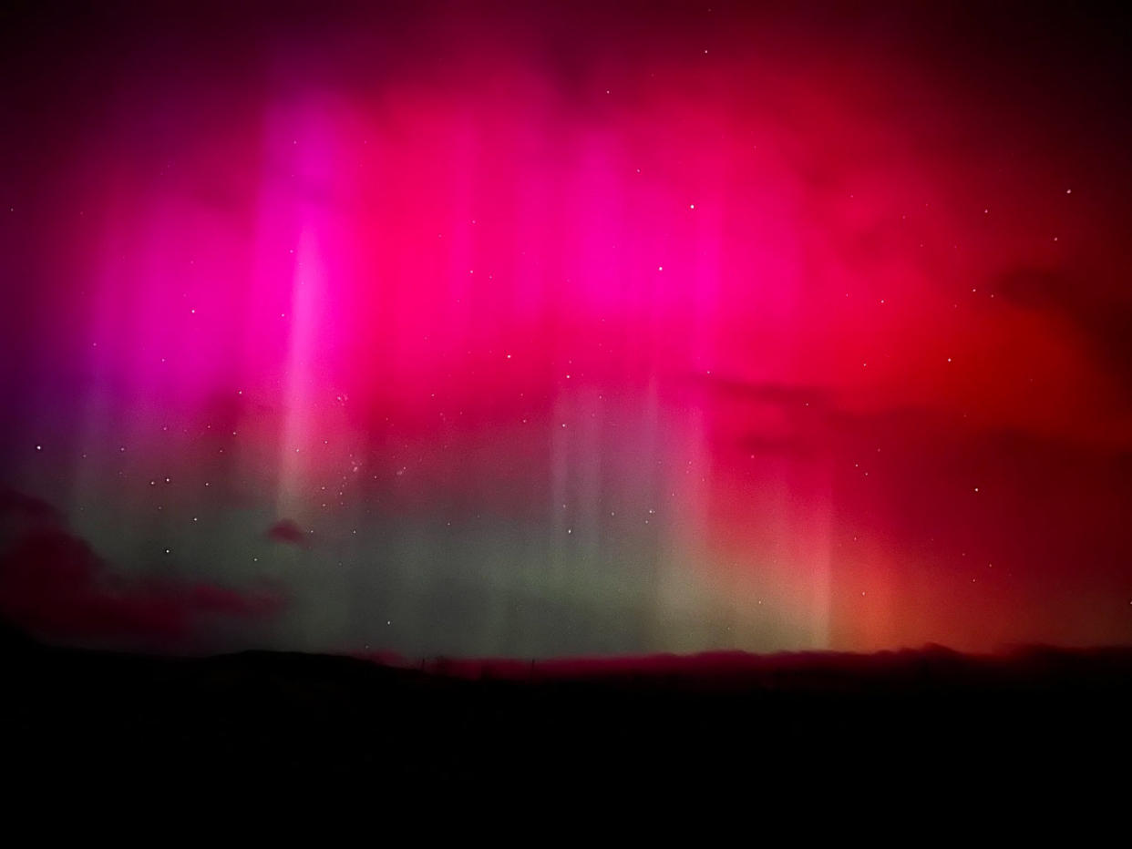 Aurora borealis northern lights (Courtesy @AndrewDickson13 on X.com)