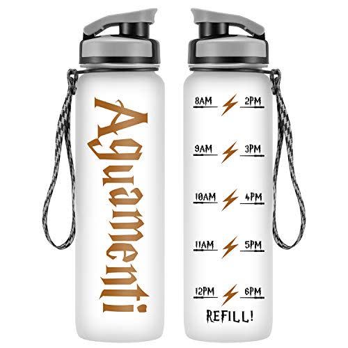 22) Aguamenti 1 Liter Motivational Water Bottle with Time Marker