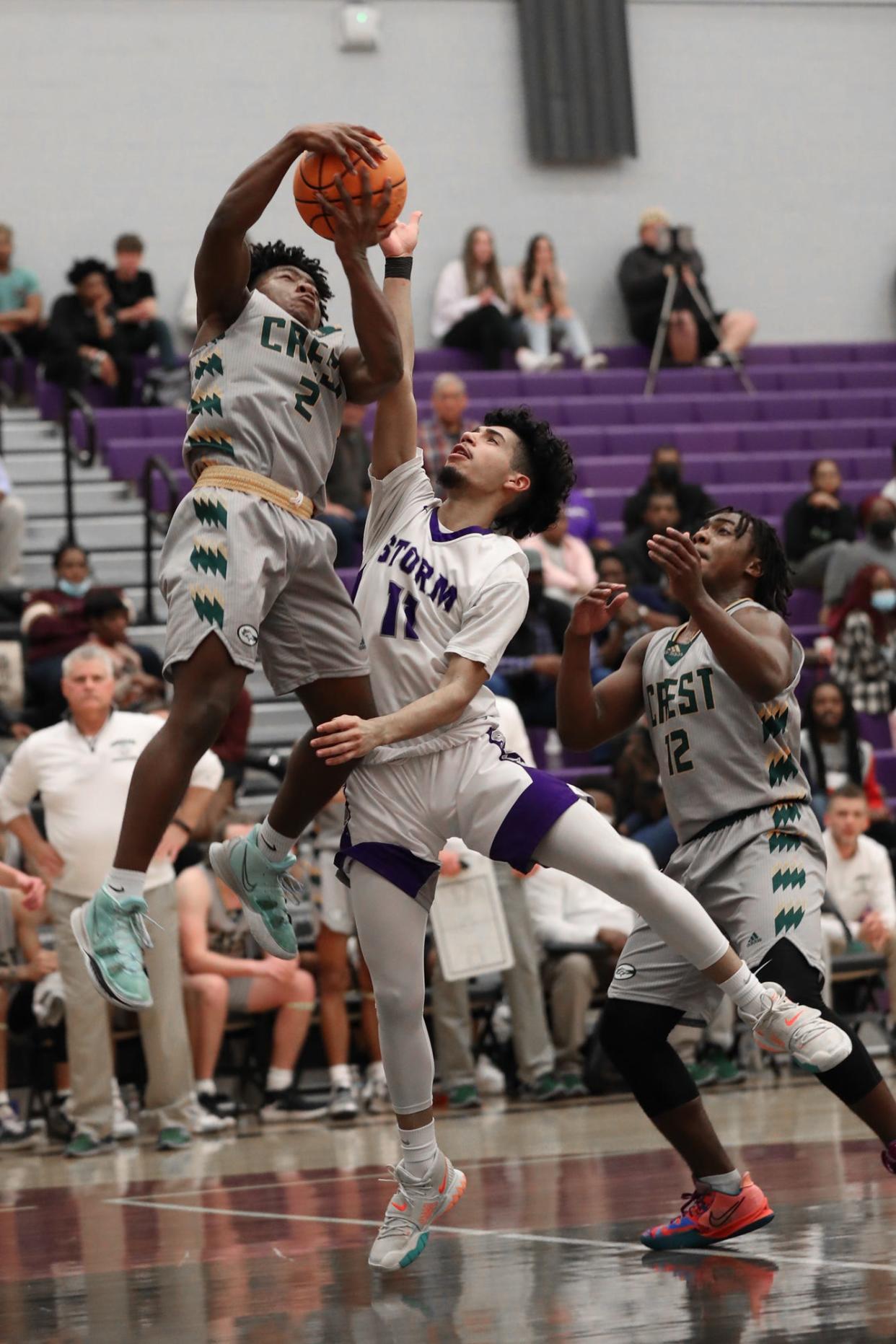 Stuart Cramer hosted Crest Tuesday evening. The Chargers defeated the Storm 77-70. (Brian Mayhew / Special to the Gazette)