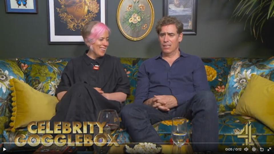 anita and stephen mangan in eccentric living room