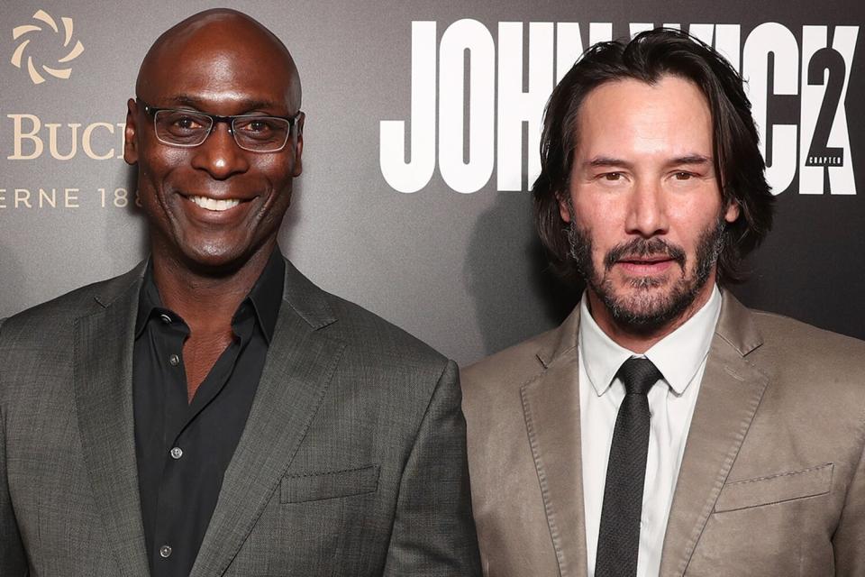Lance Reddick and Keanu Reeves attend the Premiere Of Summit Entertainment's "John Wick: Chapter Two
