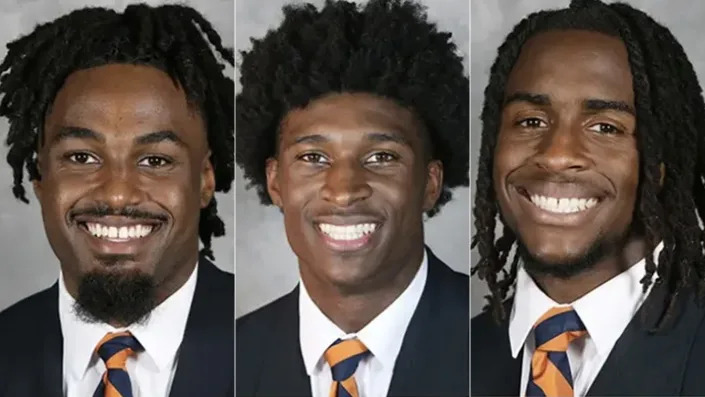 Headshots of D'Sean Perry, Lavel Davis Jr. and Devin Chandler.