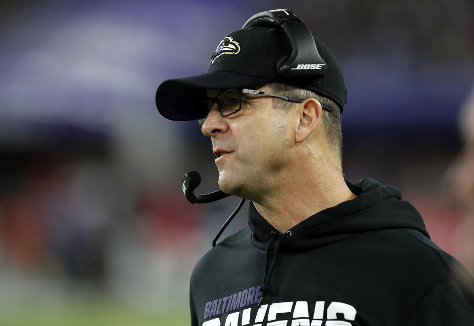 John Harbaugh said he's "confident" the NFL will play this fall before tamping down that assurance in the same statement. (Photo by Todd Olszewski/Getty Images)