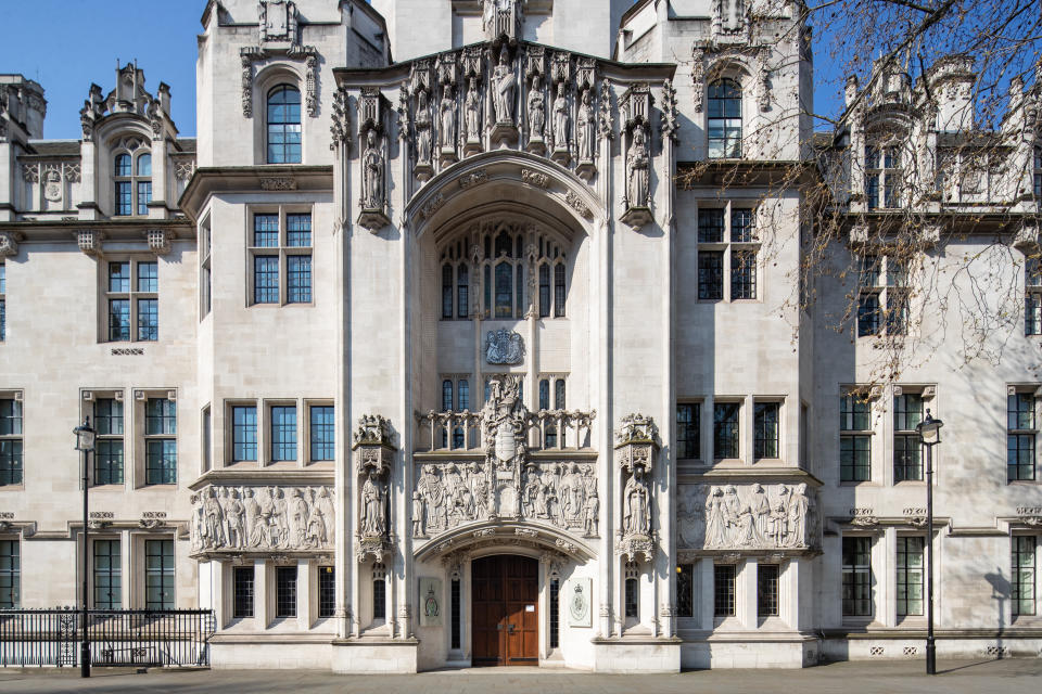 The Supreme Court in London, as lockdown remains in place across the UK to help curb the spread of the coronavirus. (Photo by Aaron Chown/PA Images via Getty Images)