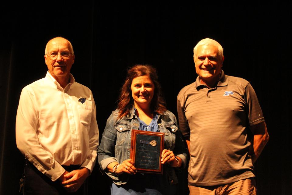 First grade teacher Jenny Adair poses a photo after receiving the Rotary Teacher of the Year Award on Wednesday, May 31, 2023.