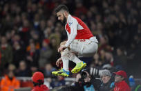 Football Soccer - Arsenal v Southampton - Barclays Premier League - Emirates Stadium - 2/2/16 Arsenal's Olivier Giroud Reuters / Dylan Martinez Livepic EDITORIAL USE ONLY. No use with unauthorized audio, video, data, fixture lists, club/league logos or "live" services. Online in-match use limited to 45 images, no video emulation. No use in betting, games or single club/league/player publications. Please contact your account representative for further details.