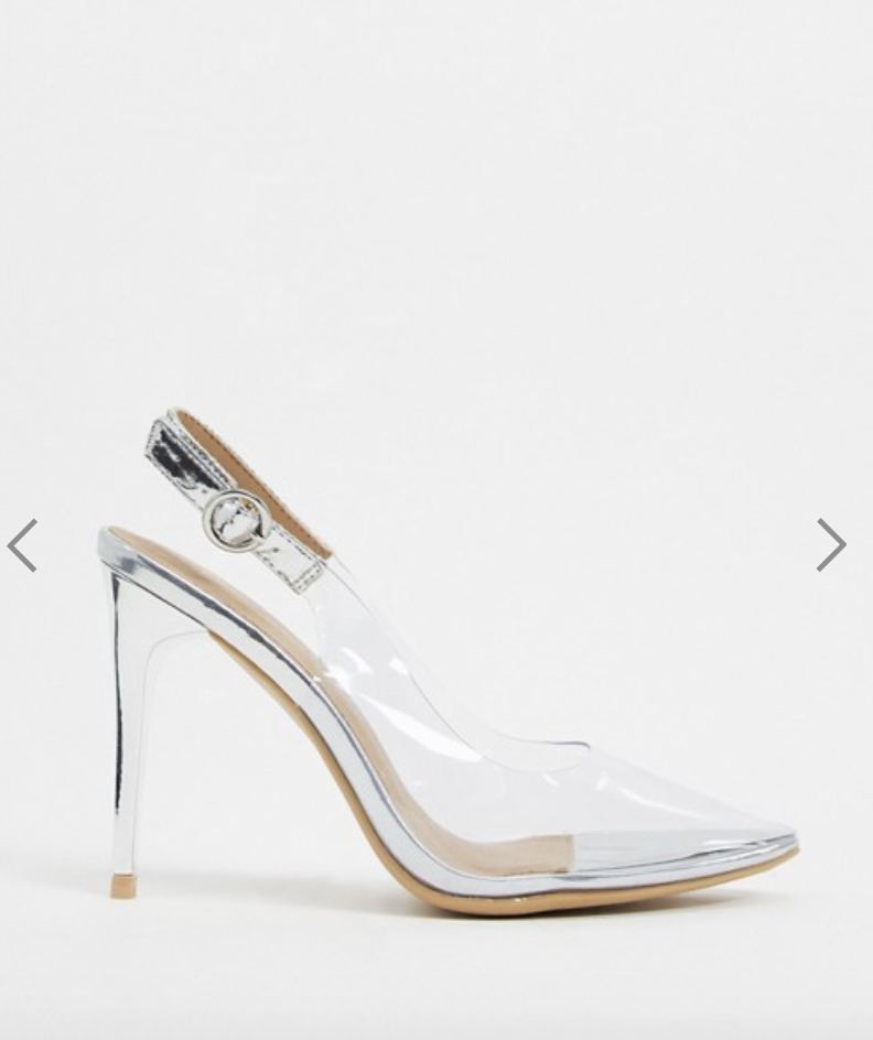 New Look's clear sling back heels are now $26 on ASOS. Photo: ASOS