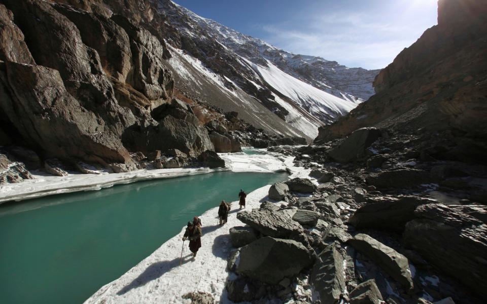 chadar trek Zanskar Gorge Ladakh frozen river sleeping in caves india active holidays - Getty