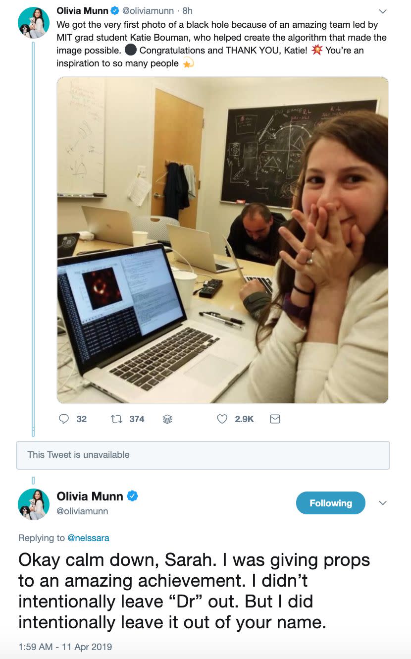 (Screenshot: Olivia Munn via Twitter)