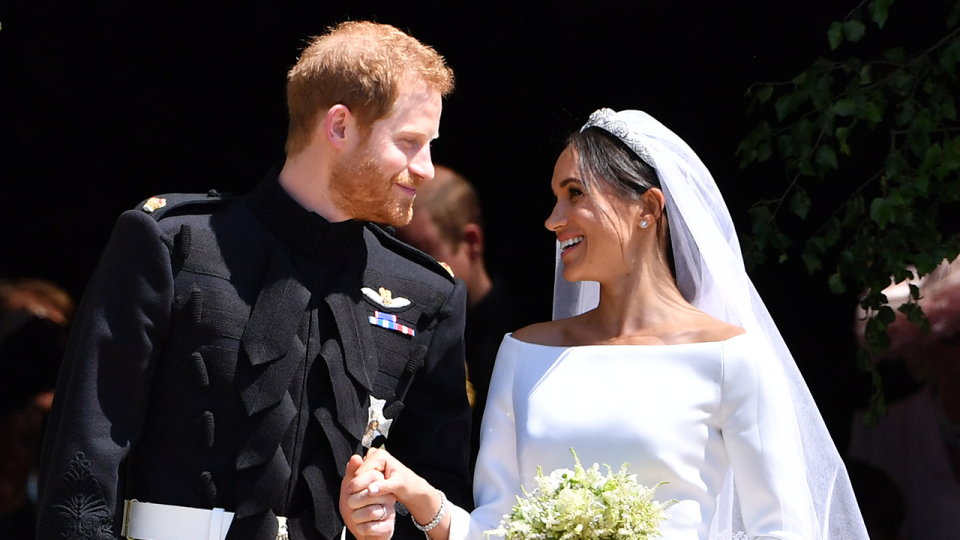 The royal sees her wedding dress for the first time since her nuptials in a new documentary, 'Queen of the World.'