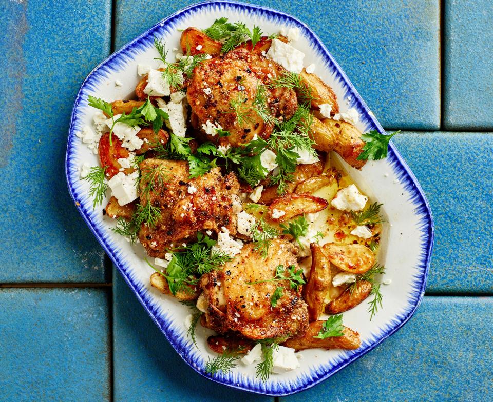 Sheet-Pan Chicken and Potatoes With Lots of Lemon