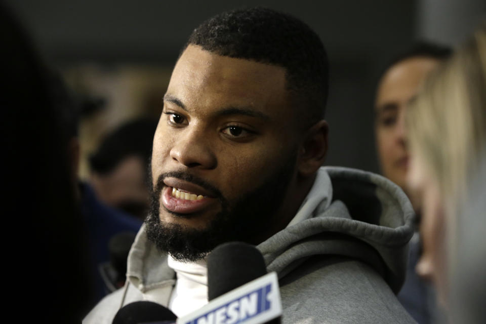 New England Patriots outside linebacker Elandon Roberts will start in the Super Bowl on Sunday. (AP)