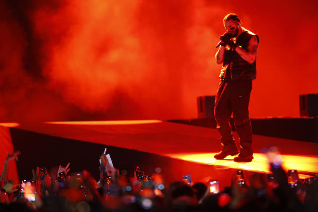 Just Tom Brady with Drake at concert in Miami