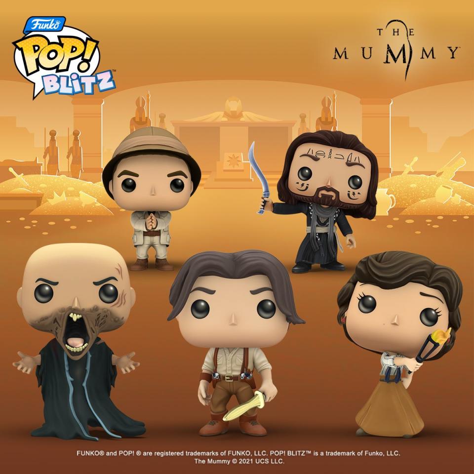 A look at five characters from the film, The Mummy, as digital Funk Pop figurines.