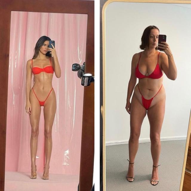 Kim Kardashian flaunts boobs in tiny red bikini in unseen selfie