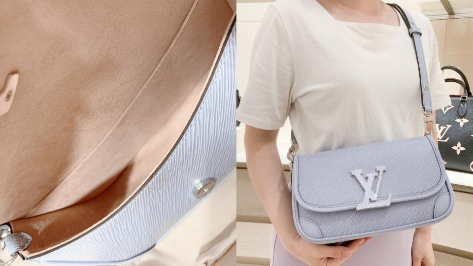 Louis Vuitton話題新款推薦：寶寶藍Buci手袋，NT$74,500！圖片來源：編輯拍攝