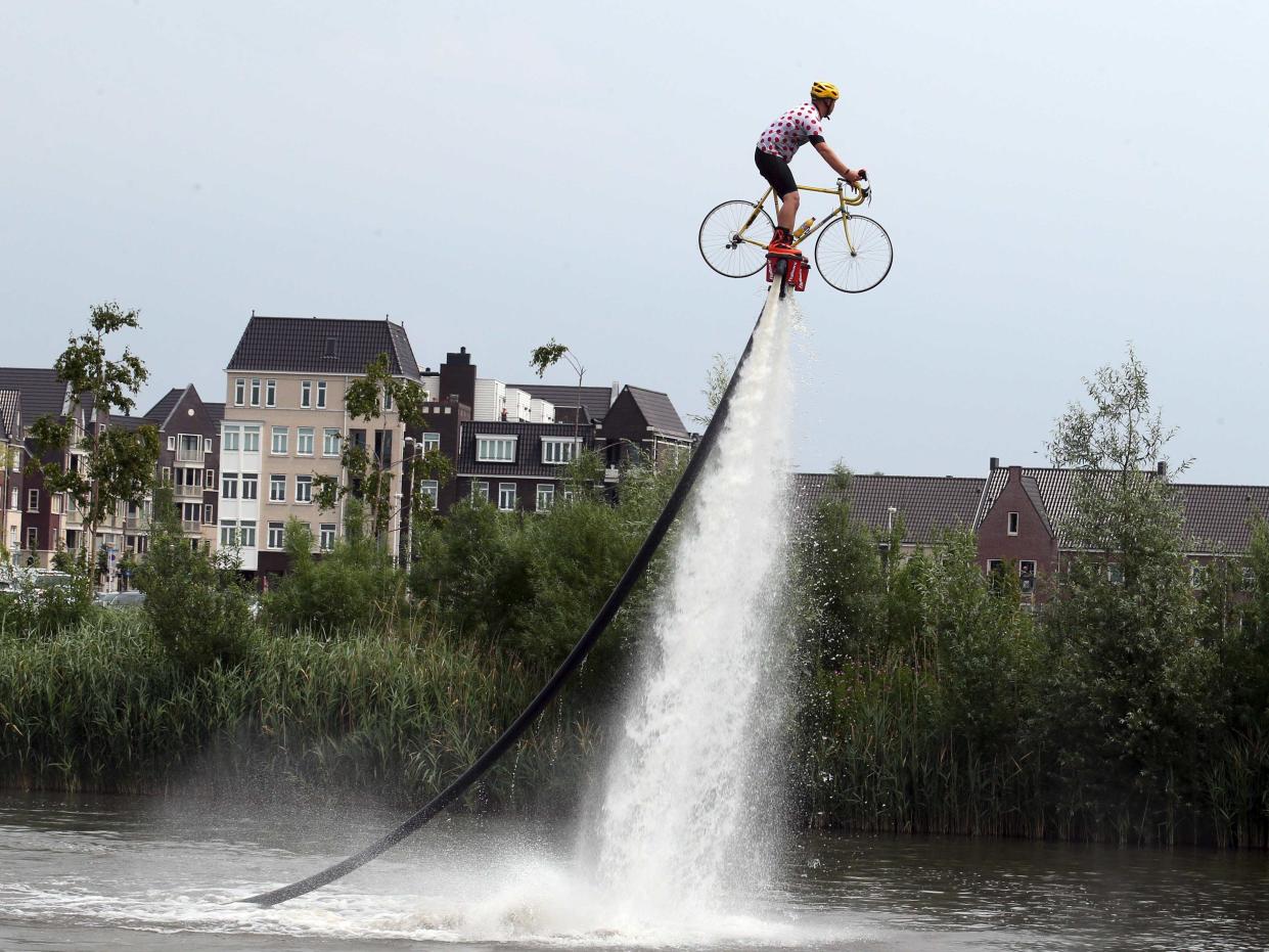 flying bicycle water