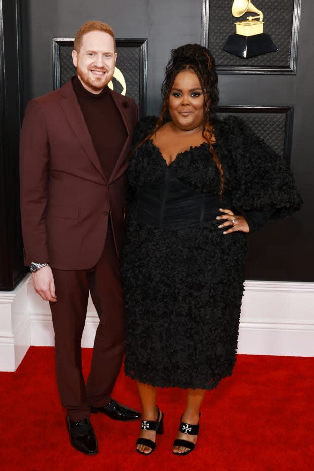 Jack Wallace and Danielle Pinnock attend the 65th GRAMMY Awards on Feb. 05, 2023, in Los Angeles.<p><a href="https://www.gettyimages.com/detail/1463286212" rel="nofollow noopener" target="_blank" data-ylk="slk:Matt Winkelmeyer/Getty Images;elm:context_link;itc:0;sec:content-canvas" class="link ">Matt Winkelmeyer/Getty Images</a></p>