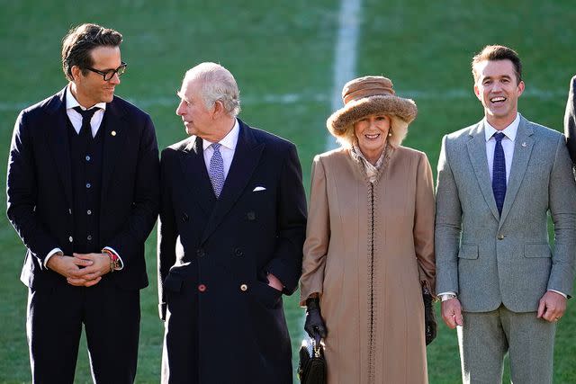 Christopher Furlong/Getty Ryan Reynolds, King Charles, Queen Camilla and Rob McElhenney