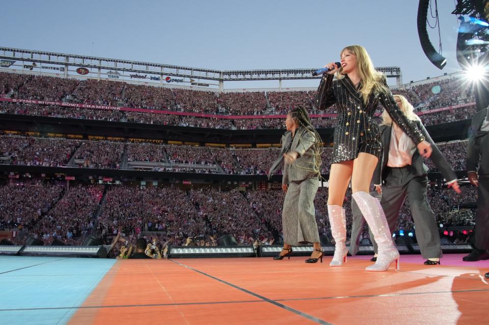 Taylor Swift performs at Levi's Stadium in Santa Clara, CA.