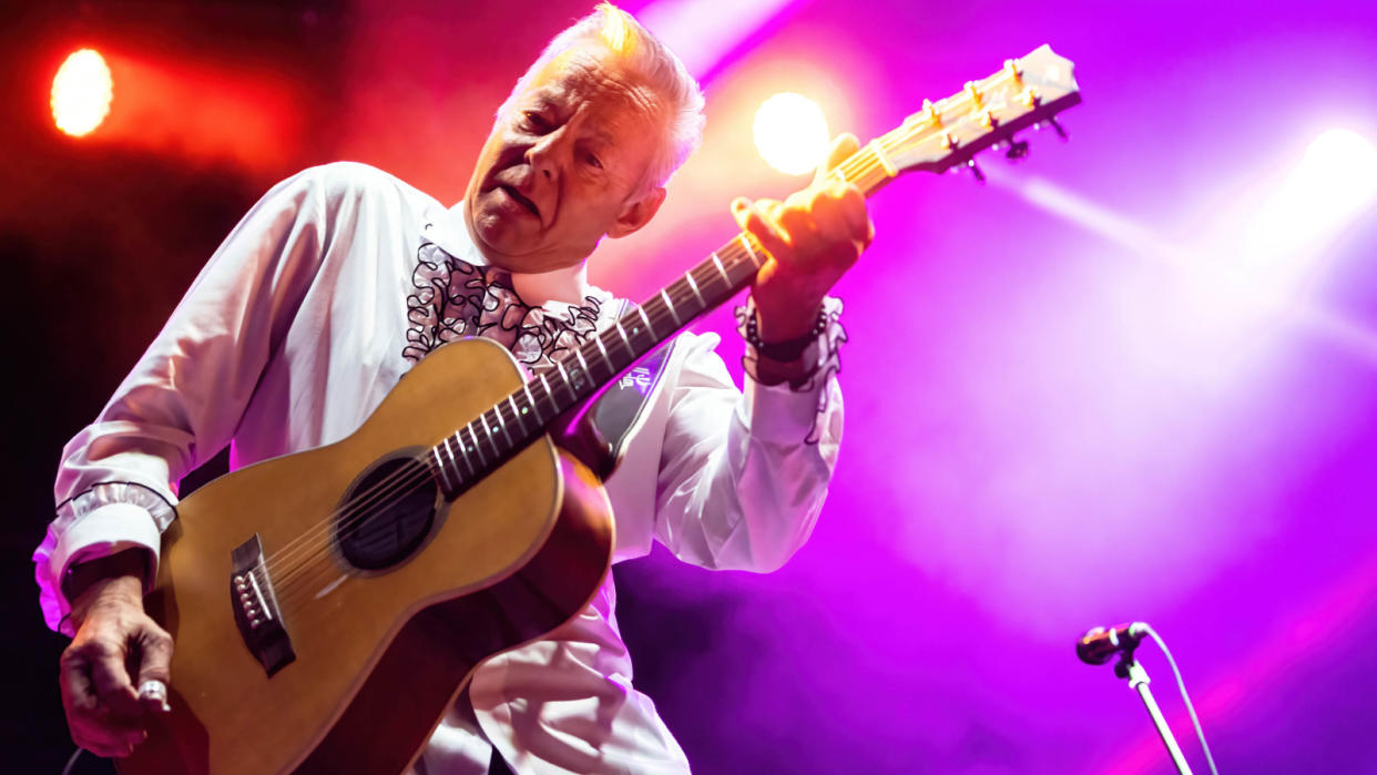  MONTE URANO, ITALY - 2022/08/12: Australian guitarist Tommy Emmanuel performs live during a concert at Bambu Festival. 