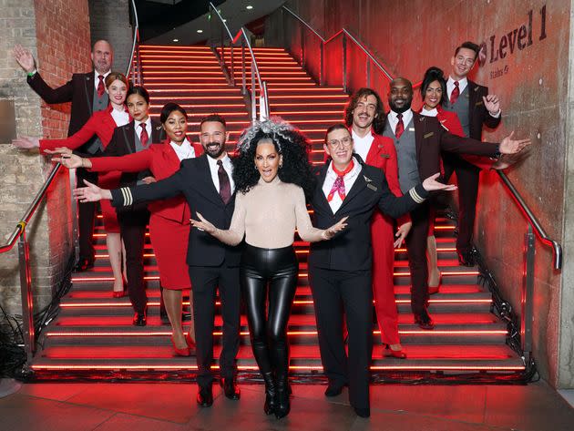 Michelle posing with Virgin Atlantic crew members at the Attitude Awards (Photo: Ian West via PA Wire/PA Images)