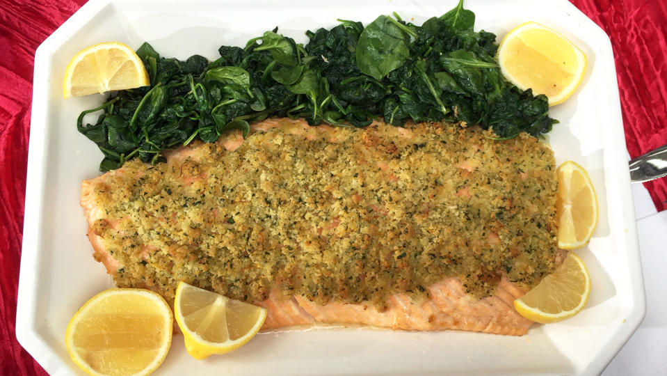 Lemon-Crusted Salmon with Garlic Spinach (TODAY)